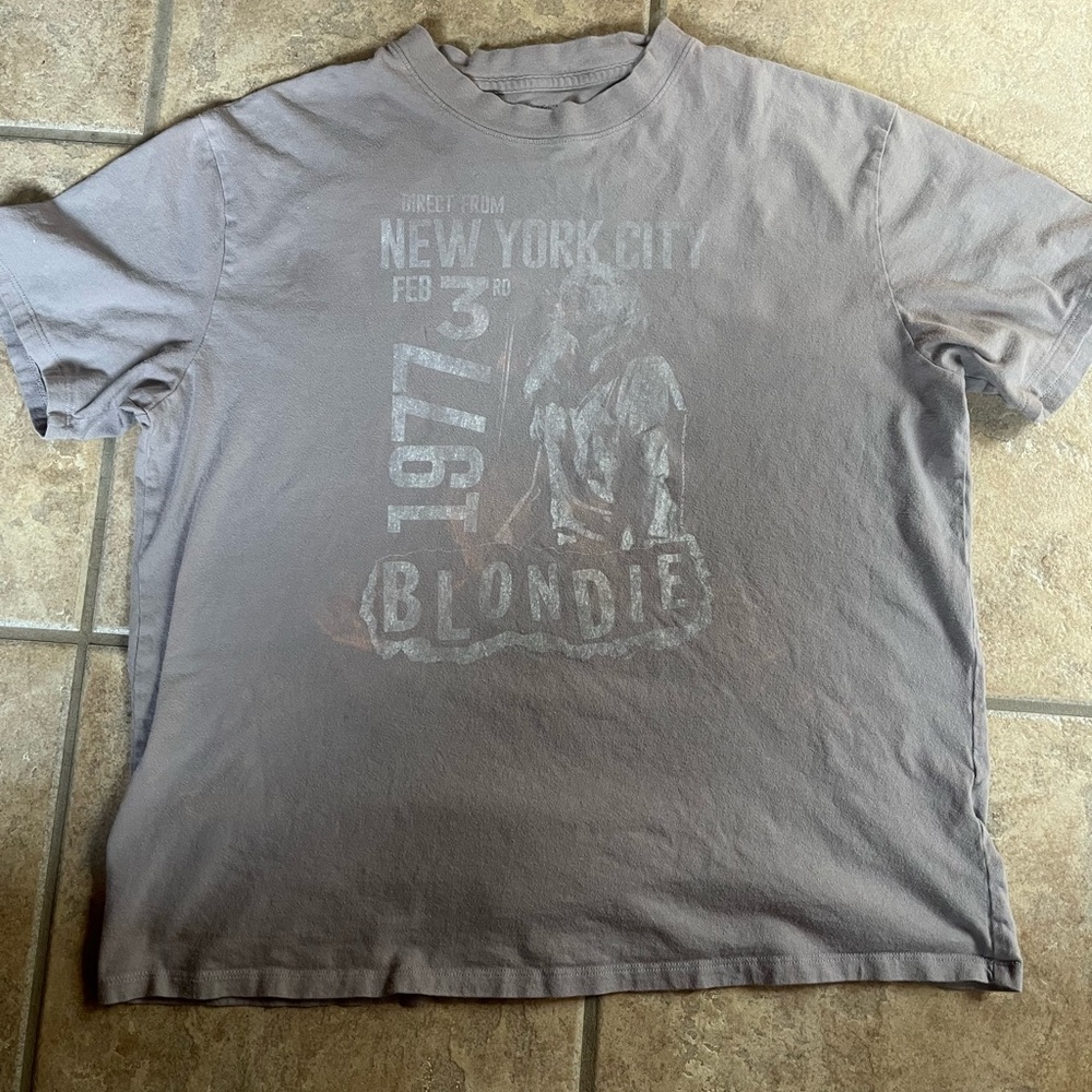Taupe Blondie Graphic Concert T-Shirt - Sz Med